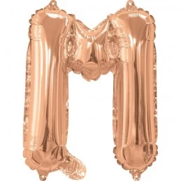Rose Gold Letter M Balloon 35cm | Letter Balloons Party Supplies