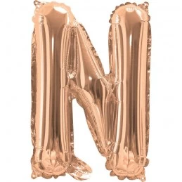 Rose Gold Letter N Balloon 35cm | Letter Balloons Party Supplies