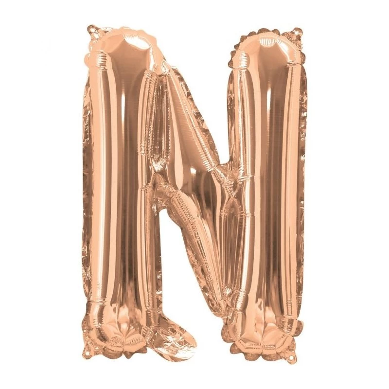 Rose Gold Letter N Balloon 35cm | Letter Balloons Party Supplies