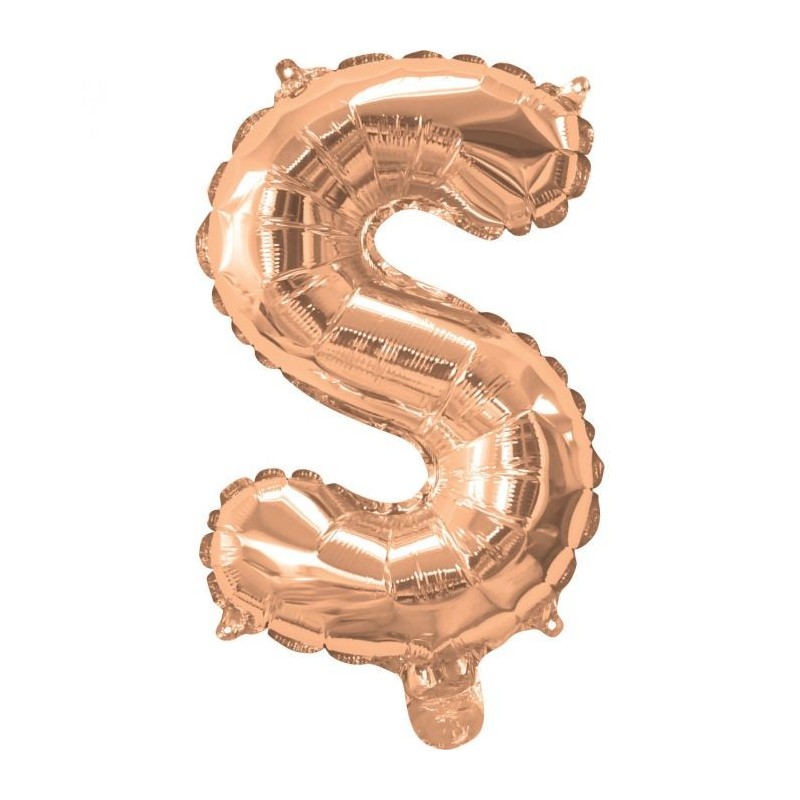 Rose Gold Letter S Balloon 35cm | Letter Balloons Party Supplies