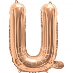 Rose Gold Letter U Balloon 35cm | Letter Balloons Party Supplies