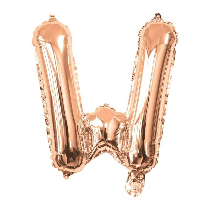 Rose Gold Letter W Balloon 35cm | Letter Balloons Party Supplies