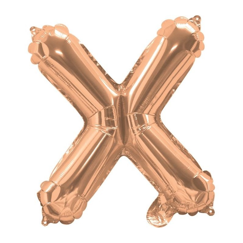 Rose Gold Letter X Balloon 35cm | Letter Balloons Party Supplies