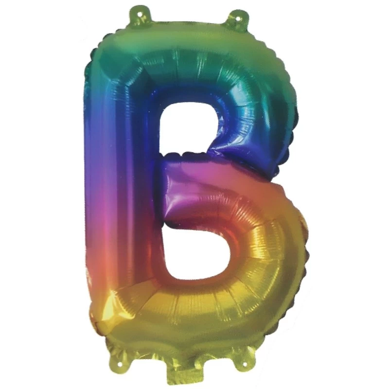 Rainbow Letter B Balloon 35cm | Letter Balloons Party Supplies