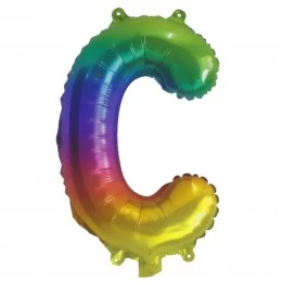 Rainbow Letter C Balloon 35cm | Letter Balloons Party Supplies