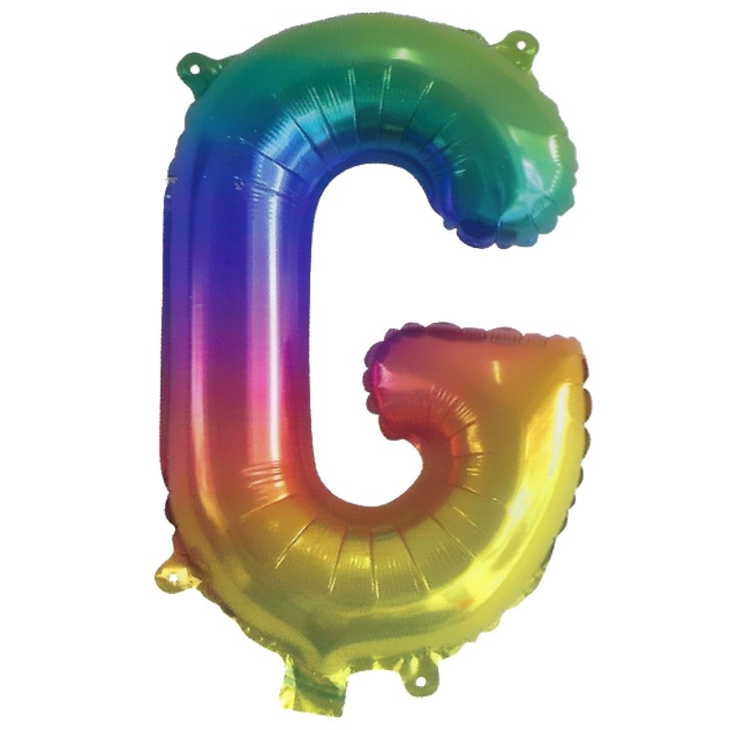Rainbow Letter G Balloon 35cm | Letter Balloons Party Supplies