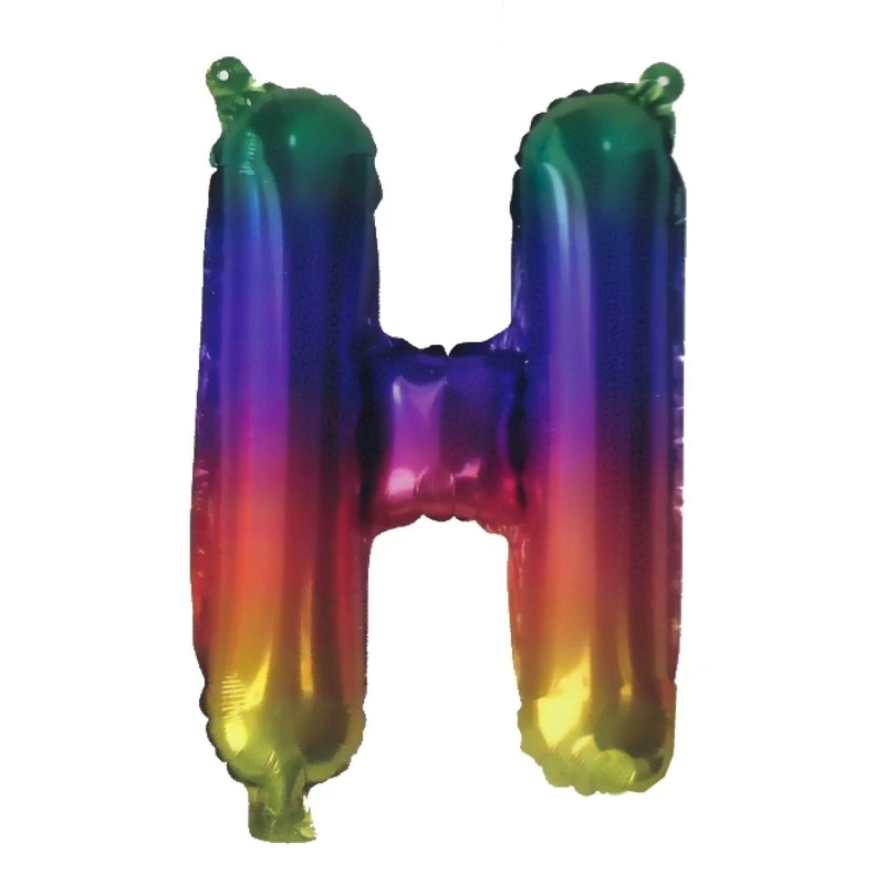 Rainbow Letter H Balloon 35cm | Letter Balloons Party Supplies