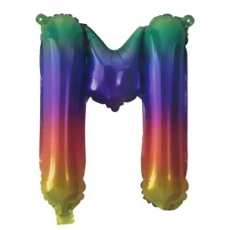 Rainbow Letter M Balloon 35cm | Letter Balloons Party Supplies