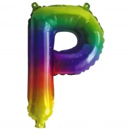 Rainbow Letter P Balloon 35cm | Letter Balloons Party Supplies