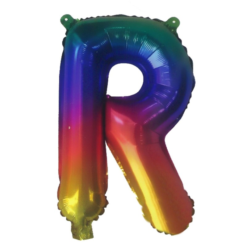 Rainbow Letter R Balloon 35cm | Letter Balloons Party Supplies