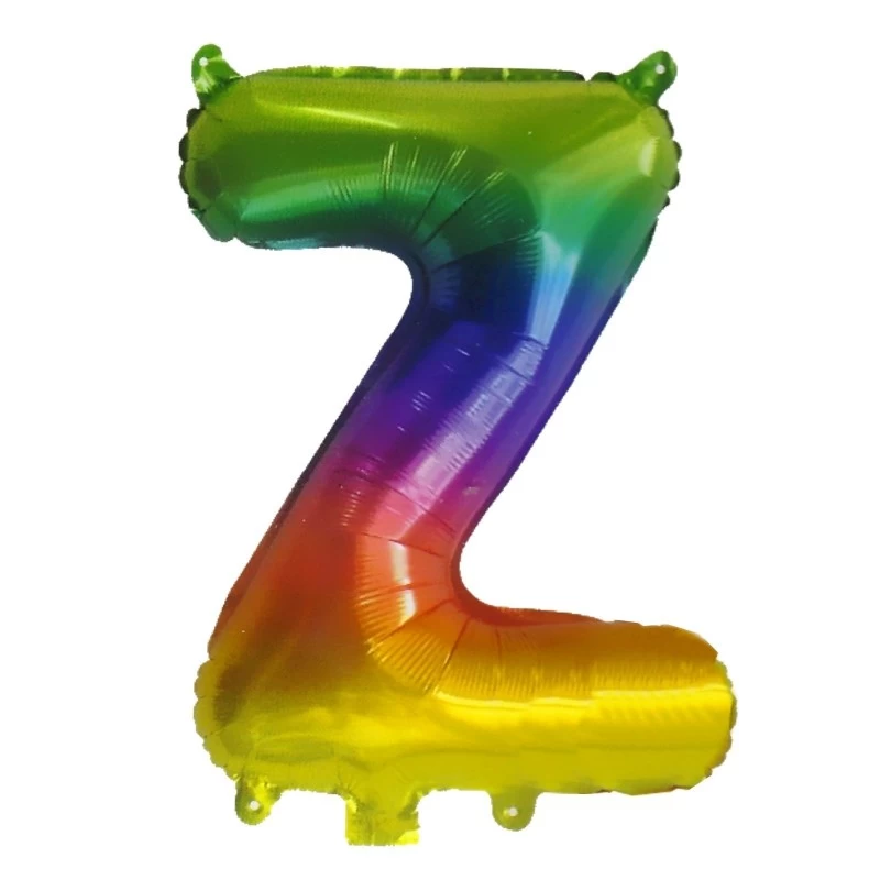 Rainbow Letter Z Balloon 35cm | Letter Balloons Party Supplies