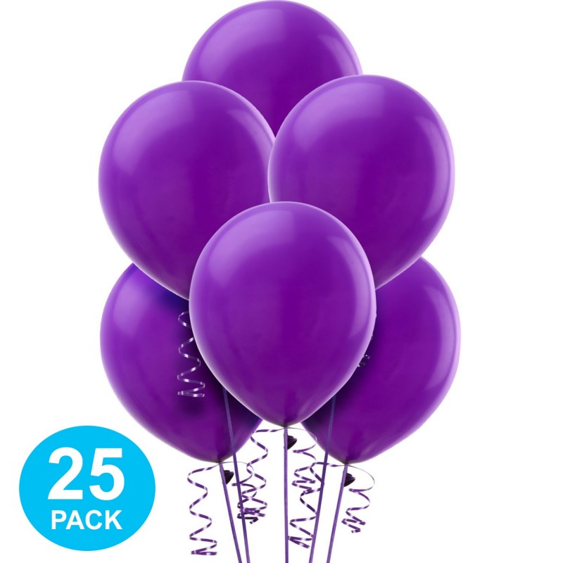 Purple Latex Balloons (Pack of 25) | Purple Party Supplies - Who Wants ...