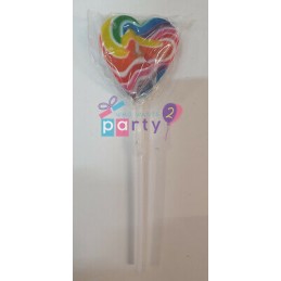Rainbow Swirl Heart Lollipops (24 Pack) | Discontinued Party Supplies