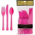 Reusable Bright Pink Cutlery (Pack of 24)