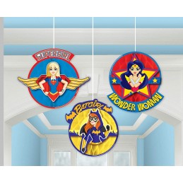 Super Hero Girls Honeycomb Decorations (Set of 3) | Superhero Girl Party Supplies