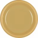 22cm Reusable Gold Plastic Plates (Pack of 20)