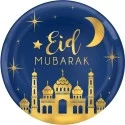 Metallic Gold Eid Mubarak Large Platter Plate