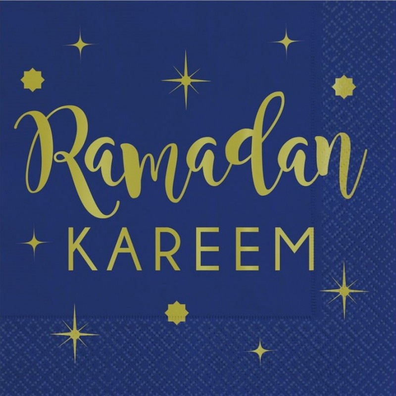 Ramadan Kareem Metallic Gold Small Napkins (Pack of 16) | Ramadan/Eid Party Supplies