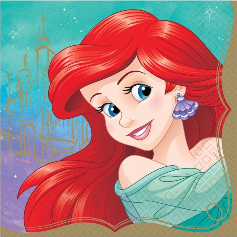 Disney Princess Ariel Large Napkins (Pack of 16) | Disney Princess Party Supplies