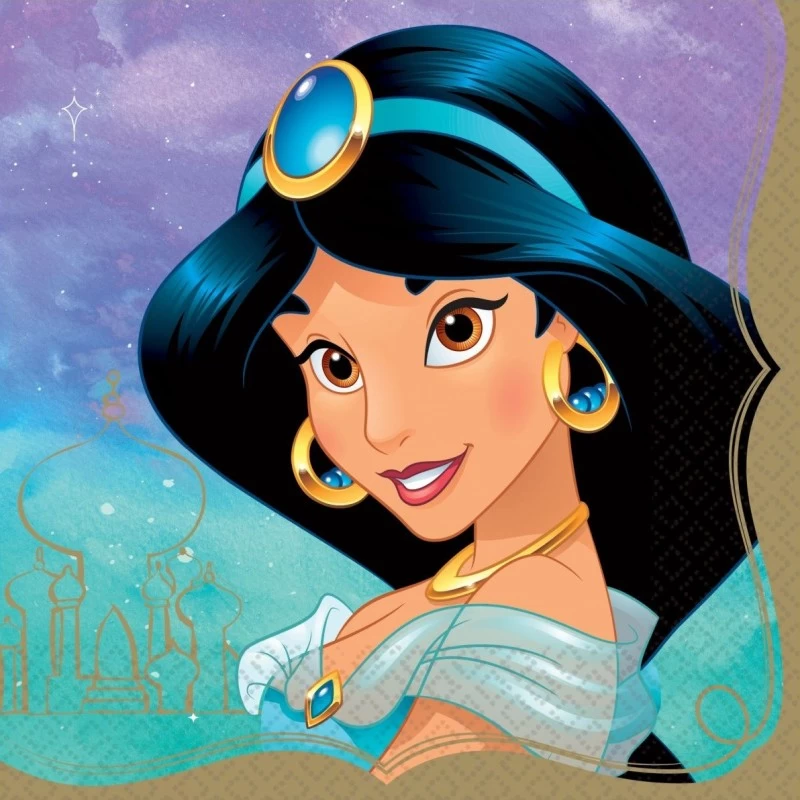 Disney Princess Jasmine Large Napkins (Pack of 16) | Disney Princess Party  Supplies | Who Wants 2 Party