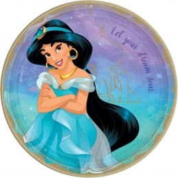 Disney Princess Jasmine Large Plates (Pack of 8) | Disney Princess Party Supplies