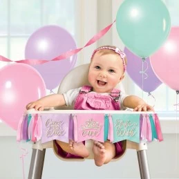 Disney Princess 1st Birthday High Chair Banner | Disney Princess Party Supplies