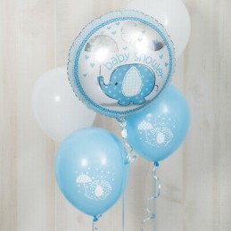 Blue Baby Elephant Baby Shower Balloons (Pack of 8) | Blue Baby Elephant Party Supplies