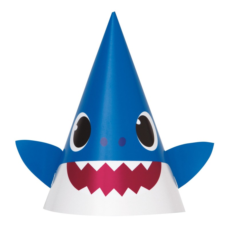 Baby Shark Party Hats (Pack of 8) | Baby Shark Party Supplies