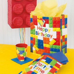 Block Party Large Plates (Pack of 8) | Lego Party Supplies