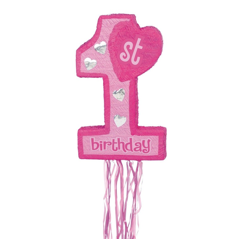 1st Birthday Pink Pull String Pinata 1st Birthday Pink Pull String Pinata