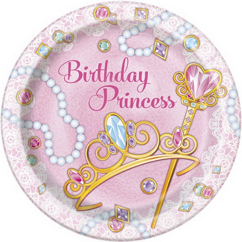 Pink Princess Large Plates (Pack of 8) | Discontinued Party Supplies