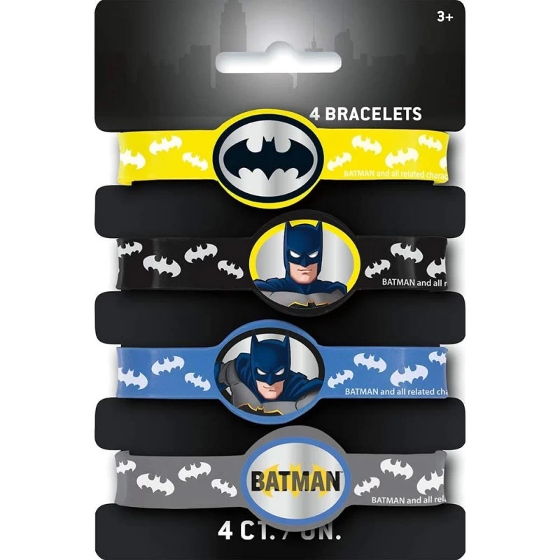 Batman Rubber Wristbands (Pack of 4) | Batman