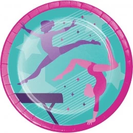 Gymnastics Party Large Plates (Pack of 8) | Gymnastics Party Supplies