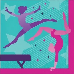 Gymnastics Party Large Napkins (Pack of 16) | Gymnastics Party Supplies
