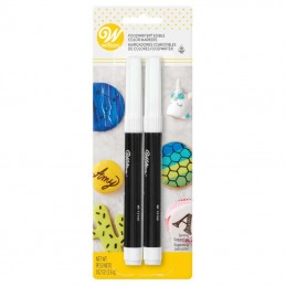 Wilton FoodWriter Fine & Bold Tip Black Edible Markers (Set of 2) | Wilton Party Supplies
