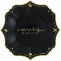Black Ramadan Mubarak Paper Plates (Pack of 8)