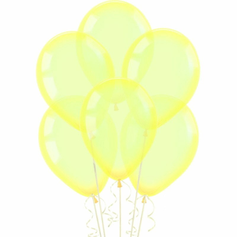 Neon Crystal Yellow Balloons (Pack of 10) | Coloured Latex Balloons Party Supplies