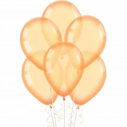 Neon Crystal Orange Balloons (Pack of 10) | Coloured Latex Balloons Party Supplies