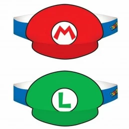 Super Mario Party Hats (Pack of 8) | Super Mario Party Supplies
