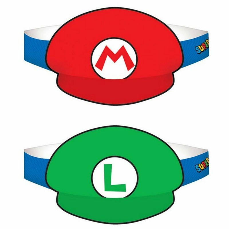 Super Mario Party Hats (Pack of 8) | Super Mario Party Supplies