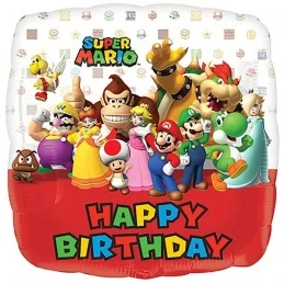 Happy Birthday Super Mario Foil Balloon | Super Mario Party Supplies