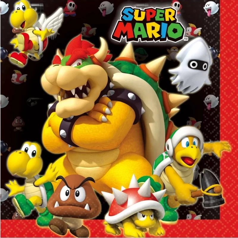 Super Mario Large Napkins (Pack of 16) | Super Mario Party Supplies