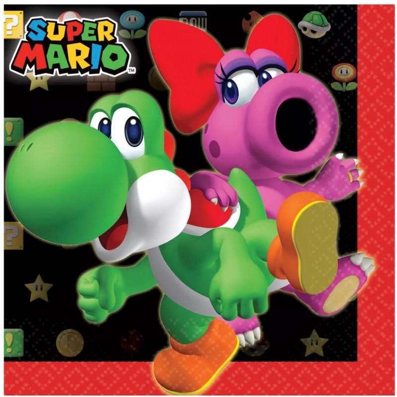 Super Mario Small Napkins (Pack of 16) | Super Mario Party Supplies