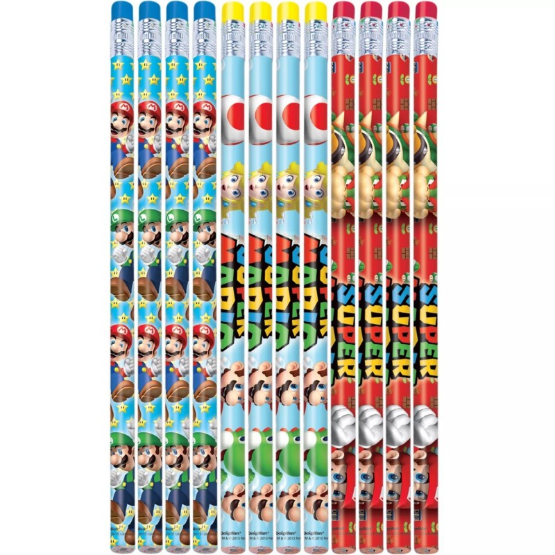 Super Mario Pencils (Pack of 12) | Super Mario Party Supplies
