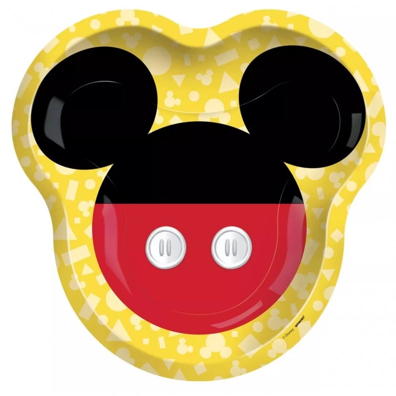 Shaped Mickey Mouse Large Plates (Pack of 8) | Mickey Mouse Party Supplies