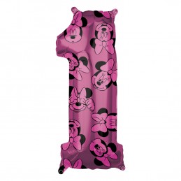 Shaped Minnie Mouse Number 1 Balloon | Minnie Mouse Party Supplies