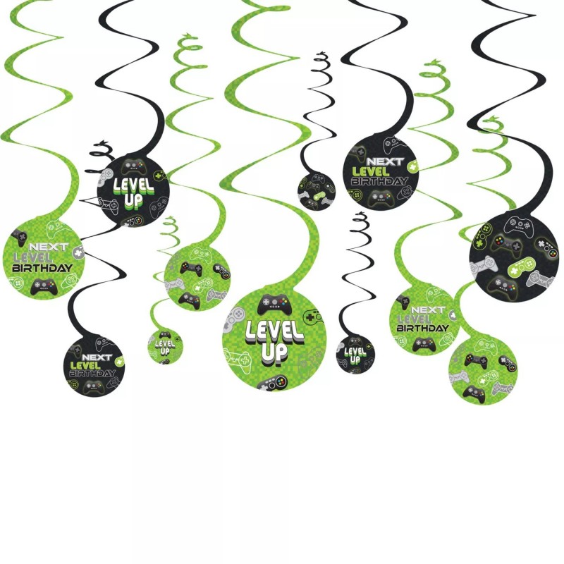 Level Up Gaming Hanging Swirls (Set of 12) Level Up Gaming Hanging Swirls (Set of 12)