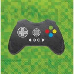 Level Up Gaming Small Napkins (Pack of 16) | Video Game Party Supplies