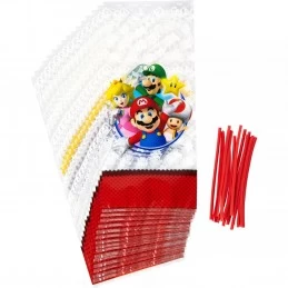 Wilton Super Mario Party Bags (Pack of 16) | Super Mario Party Supplies