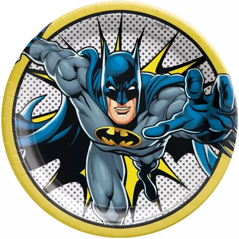 Batman Large Plates (Pack of 8) | Batman Party Supplies | Who Wants 2 Party